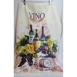 Vino Italia Banner/Curtain Italian Wine Grapes‎ Barrels Decor Beige SET OF 2